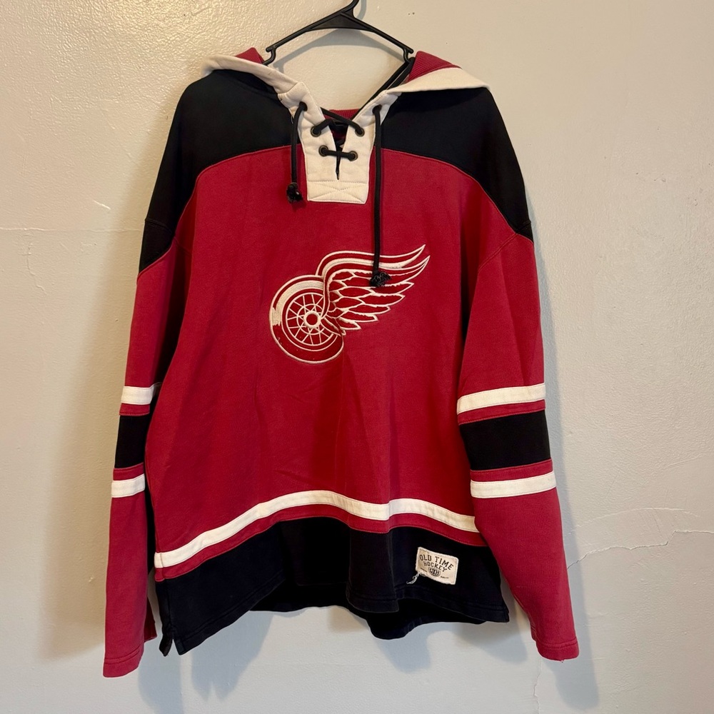 Old Time Hockey Causeway Collection Detroit Red Wings Hoodie Stripes Men’s XL